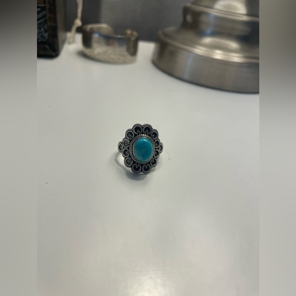 Turquoise Silver Ring - Picture 2 of 2